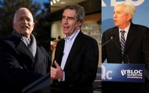 Jack Layton, Michael Ignatieff and Gilles Duceppe