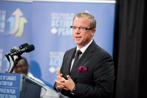 Brad Wall speaks at the University of Saskatchewan in fall 2011.