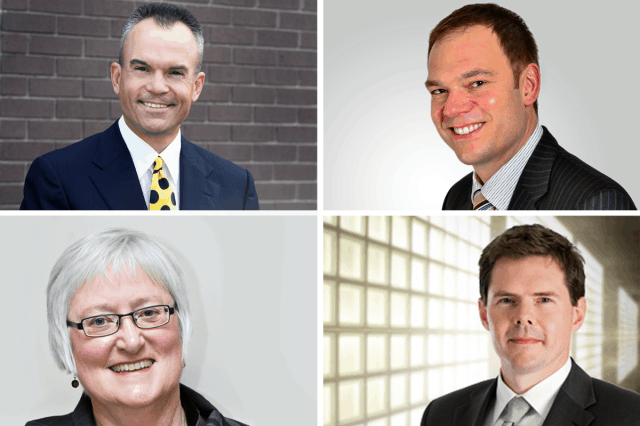 Clockwise from upper left: David Dubé, Lee Ahenakew, Kathryn J. Ford, and Grant Issac.