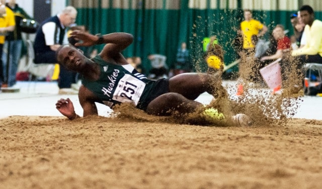 Huskies triple jumper Cossy Nachilobe finished fourth at nationals, just missing the CIS podium.