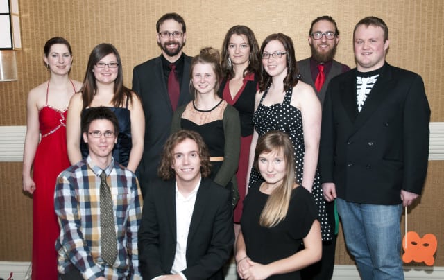 Executive members of the U of S Biology Club gather for a photo at the first annual Kenderdine Commemorative Gala that was held at the Radisson Hotel on March 15.