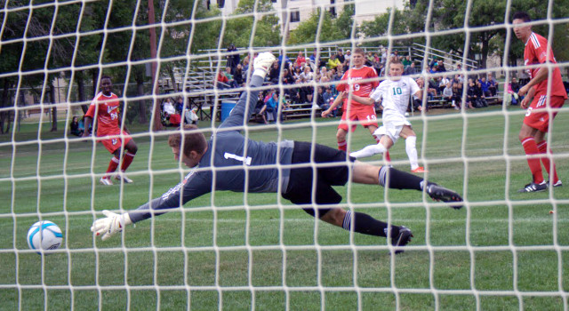 The Huskies proved too strong for the University of Winnipeg Wesmen, posting a 2-1 win to open the season.