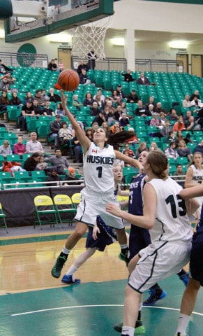 Desarae Hogberg helped then Huskies earn two wins over the visiting Pronghorns.