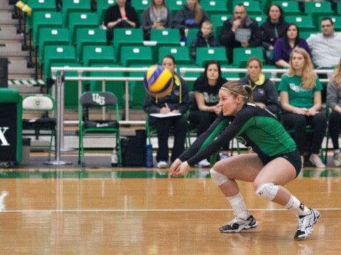 The women’s volleyball team’s three-game win streak was snapped by the Cougars.