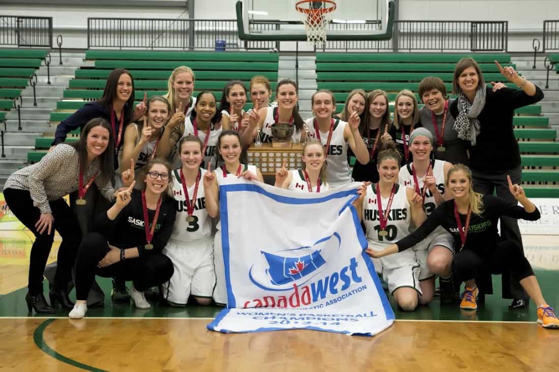 The Huskies defeated the University of Regina Cougars and the Unversity of the Fraser Valley Cascades to claim the Canada West title. 