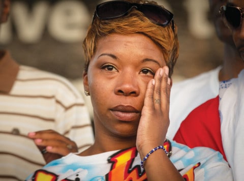 Michael Brown’s mother, Lesley McSpadden, grieves her son’s death. 