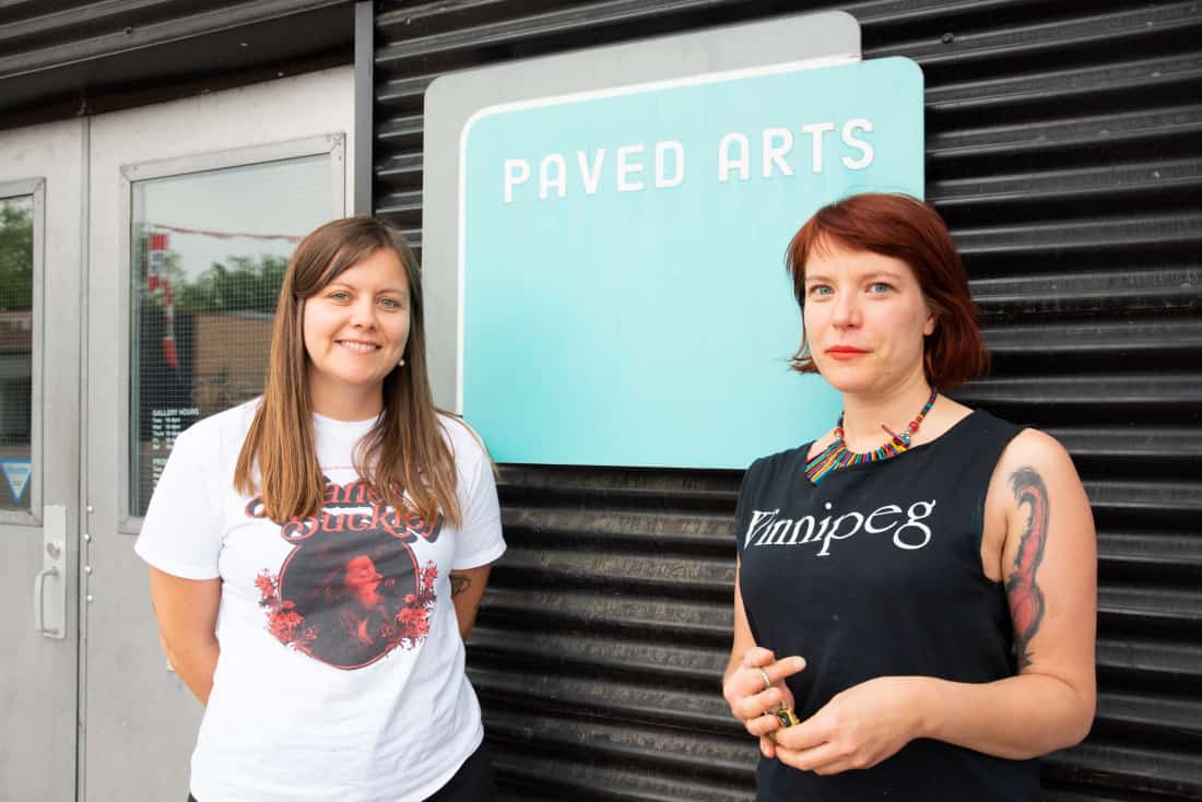 Lenore Maier and Ania Slusarczyk stand in front of PAVED Arts