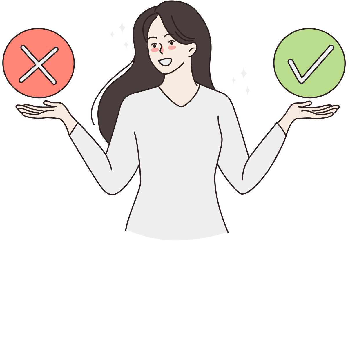 Woman choosing a decision | Vectorium | Canva Pro