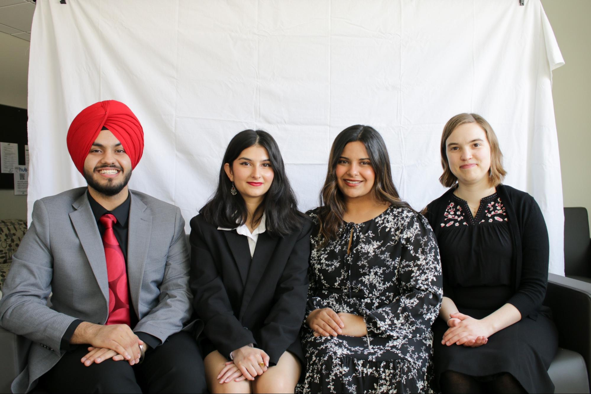Gurbaz Singh, Nishta Mehta, Ishita Mann and Elisabeth Bauman, Members of the 2023-24 USSU Executive Team | photo supplied