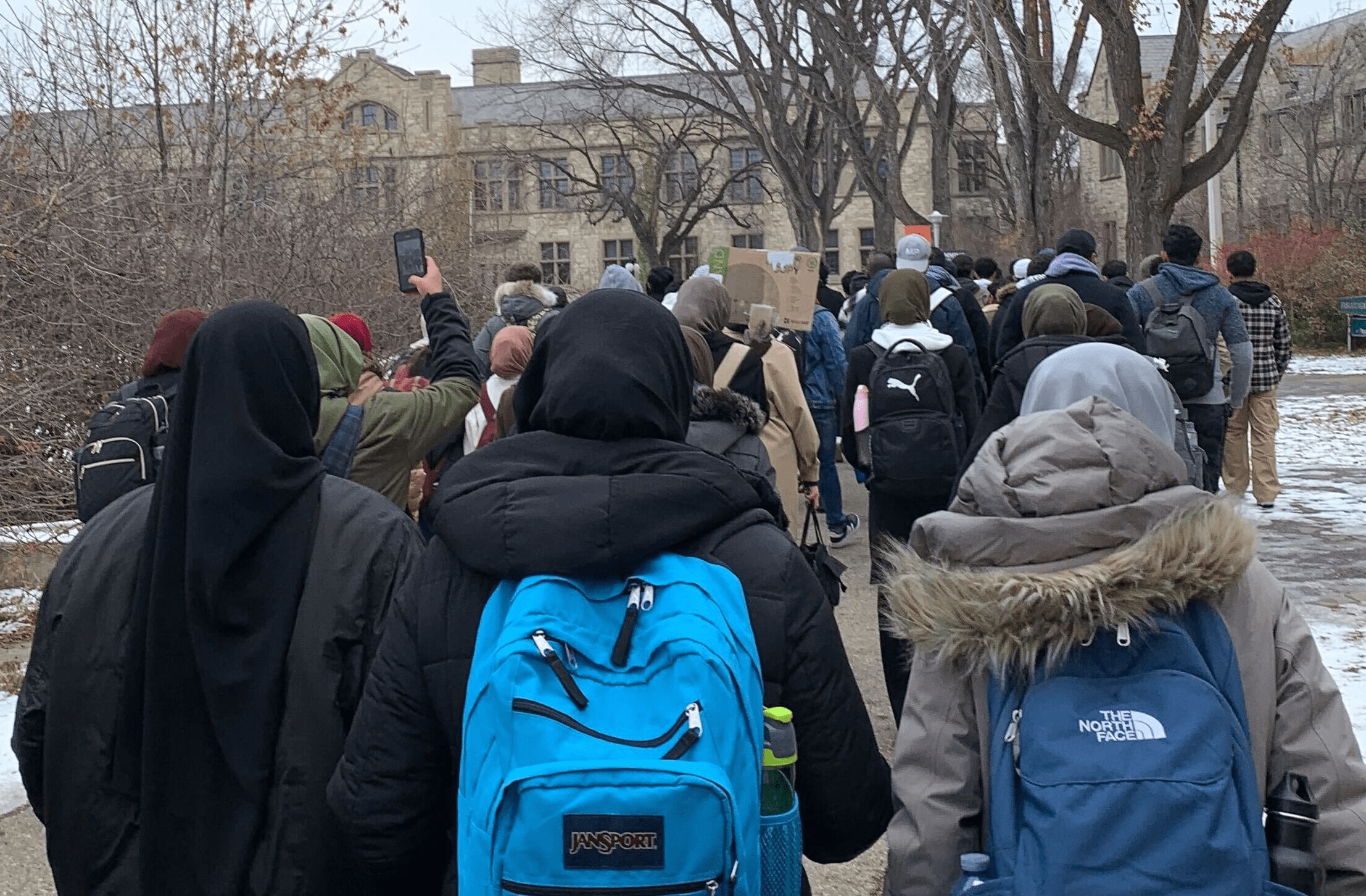 Students at the Walkout, in front of the Administration Building. | Beth Zentner