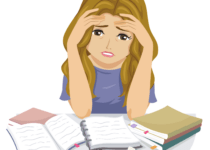 Teen Girl Study Stressed Illustration | BNPDesign Studio| Canva Pro