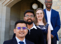 Front to back are Krunal Chavda, Upkar Singh, Elisabeth Bauman and Moses Ahiabu | supplied by the USSU