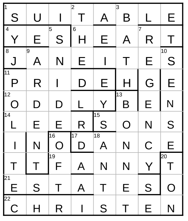 We hope you enjoyed completing this issue's Cryptic Crossword, by volunteer Greta Mader Stevens!