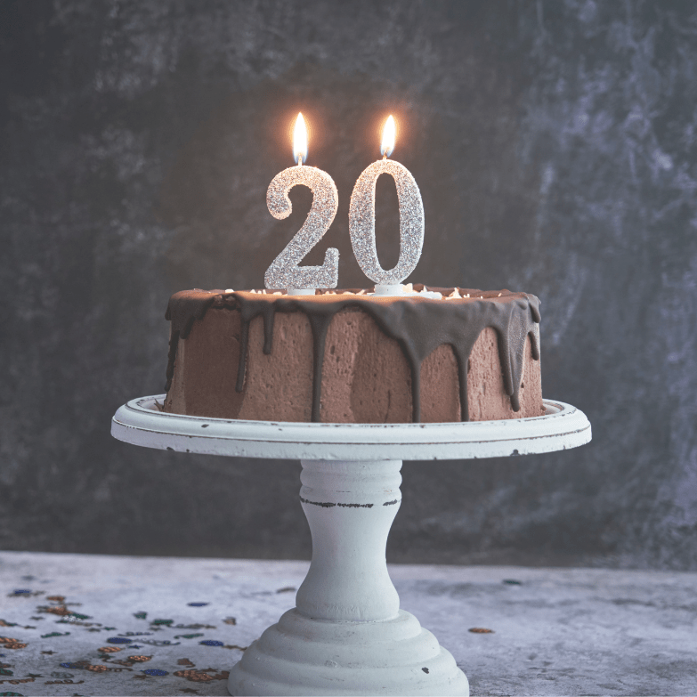 20th Birthday Cake | GMVozd from Getty Images Signature | Canva Pro