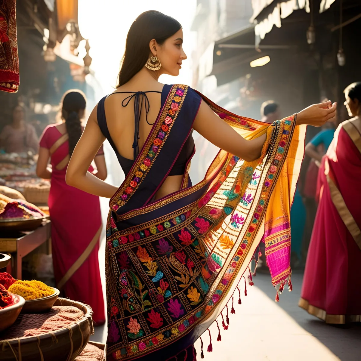 A dupatta is a long, rectangular scarf draped over the shoulders or head | Canva Pro AI