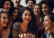 A college aged girl celebrating her birthday with friends | Canva Pro AI