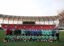 Ho Chi Minh City FC in Wuhan at the stadium before the game. | Khôi Nguyên