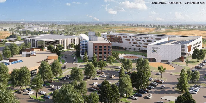 Aerial view of the new Saskatoon campus of Saskatchewan Polytechnic | Saskatchewan Polytechnic.