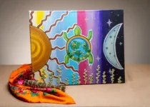 "Turtle Island." Artwork by Syndel Thomas-Kozar, photo by Lacno Studios. Thomas-Kozar completed ISERP in 2025 and created this piece in collaboration with Career Services.