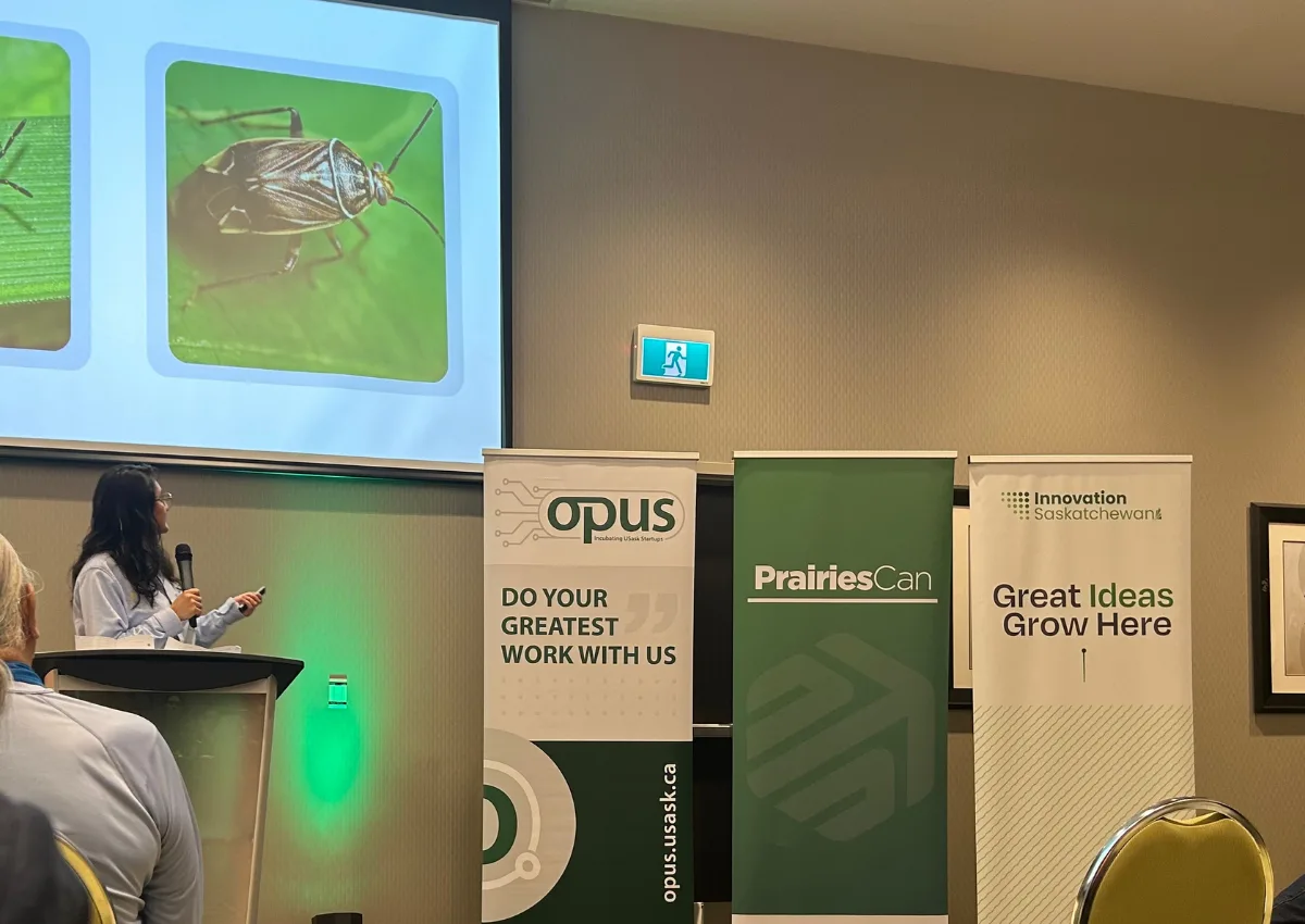 Teresa Aguiar-Codero presenting at Opus | Emily Mainprize