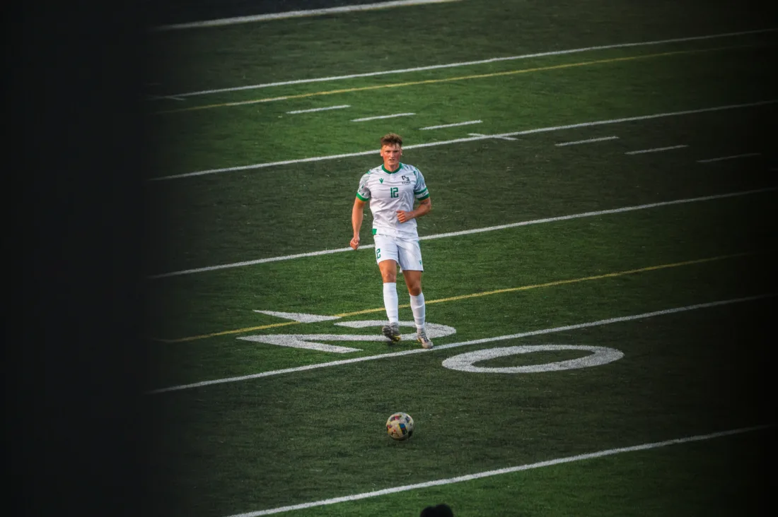 The University of Saskatchewan Huskies take on the Mount Royal Cougars in Canada West exhibition Soccer action Saskatoon SK