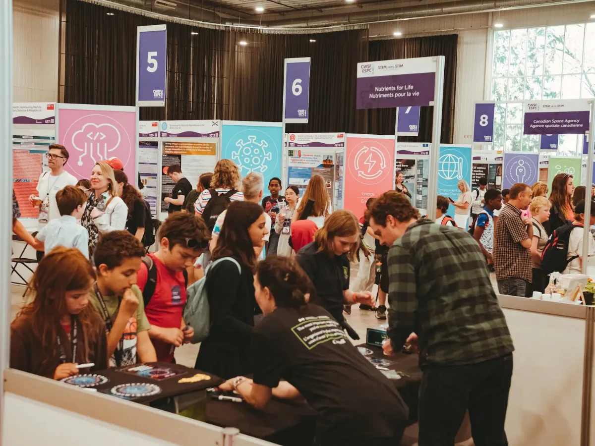Students and visitors explore project displays at the Canada-Wide Science Fair. | Canada-Wide Science Fair