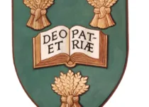 Hand-painted emblazonment of the University's arms | University of Saskatchewan Archives and Special Collections.