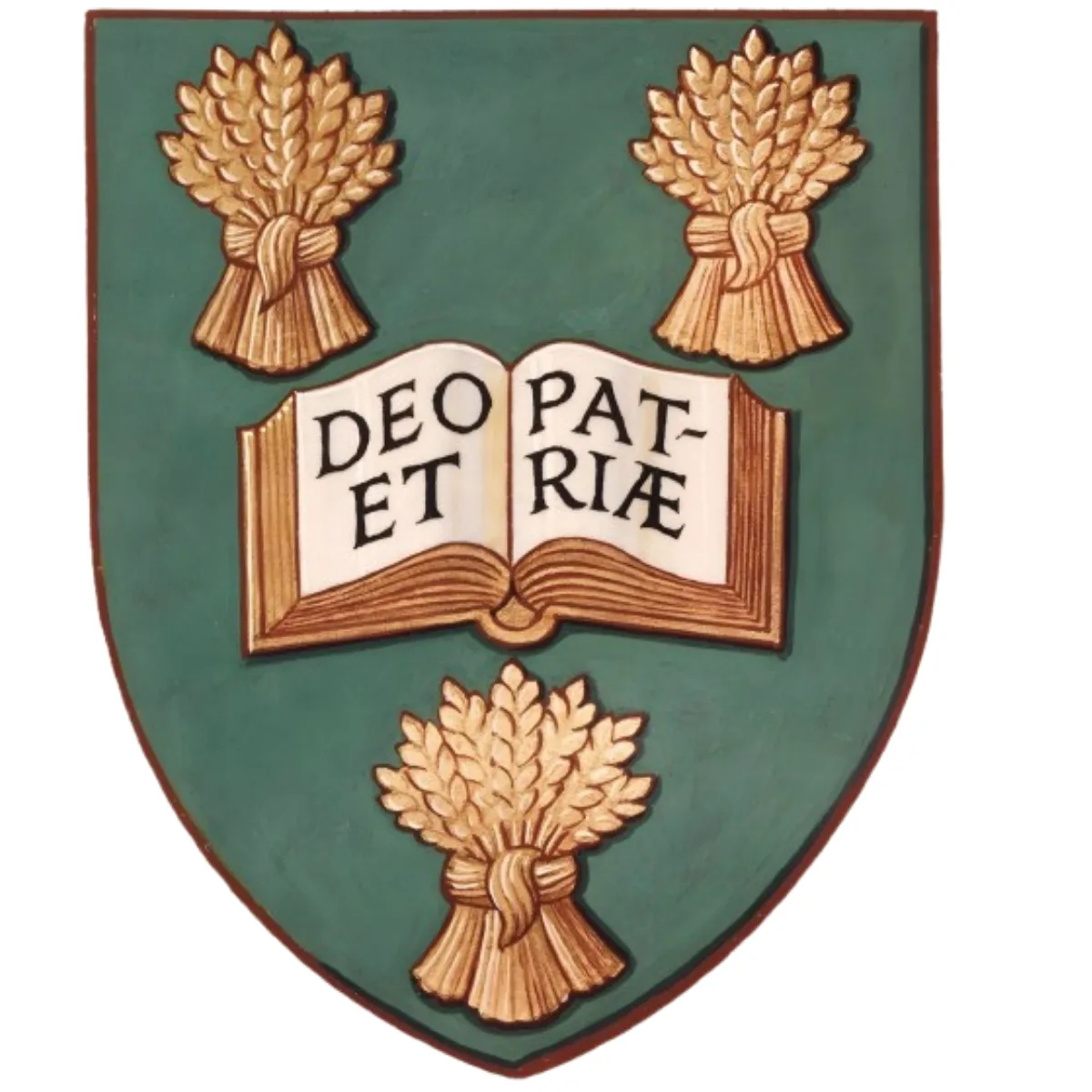 Hand-painted emblazonment of the University's arms | University of Saskatchewan Archives and Special Collections.