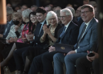 President Peter Stoicheff, his wife Kathryn Warden, and their children, Christopher and Alixandra, are pictured with Premier Scott Moe at the farewell event | David Stobbe