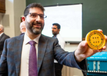 Dr. Steven Rayan showcases the chip at the core of the University of Saskatchewan’s first quantum computing system | Matt Smith